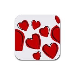 Scribbled Love Rubber Coaster (square) by SomethingForEveryone