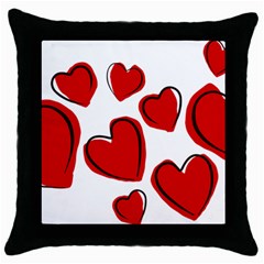 Scribbled Love Throw Pillow Case (black) by SomethingForEveryone