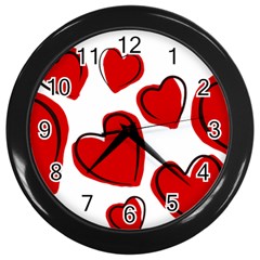 Scribbled Love Wall Clock (black) by SomethingForEveryone