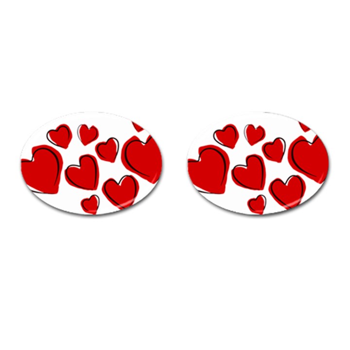 Scribbled Love Cufflinks (Oval)