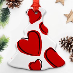 Scribbled Love Christmas Tree Ornament (two Sides) by SomethingForEveryone