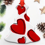 Scribbled Love Christmas Tree Ornament (Two Sides) Front