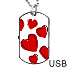 Scribbled Love Dog Tag Usb Flash (one Side) by SomethingForEveryone