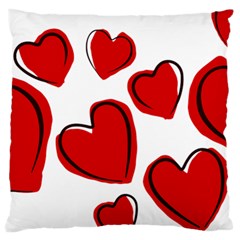 Scribbled Love Large Cushion Case (two Sides) by SomethingForEveryone