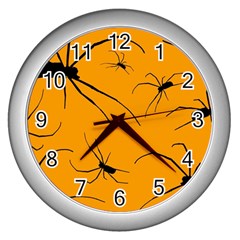 Scary Long Leg Spiders Wall Clock (silver) by SomethingForEveryone