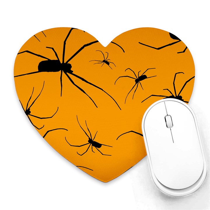 Scary Long Leg Spiders Heart Mousepads