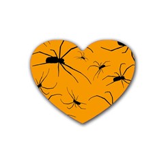 Scary Long Leg Spiders Rubber Coaster (heart) by SomethingForEveryone