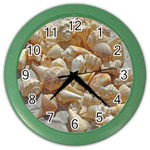 Sea-shells Bg Color Wall Clock Front