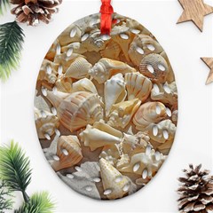 Sea-shells Bg Ornament (oval Filigree) by SomethingForEveryone