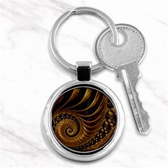 Shell Fractal In Brown Key Chain (round) by SomethingForEveryone