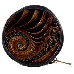 Shell Fractal In Brown Mini Makeup Bag by SomethingForEveryone