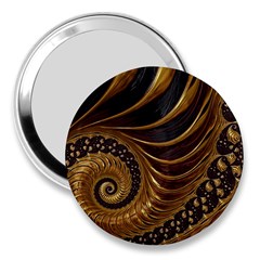 Shell Fractal In Brown 3  Handbag Mirrors by SomethingForEveryone