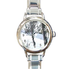 Winter Forest Round Italian Charm Watch by SomethingForEveryone