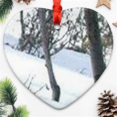 Winter Forest Heart Ornament (two Sides) by SomethingForEveryone