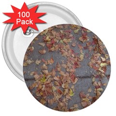 Sidewalk Leaves 3  Buttons (100 Pack) 