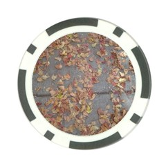 Sidewalk Leaves Poker Chip Card Guard