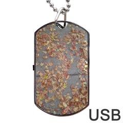 Sidewalk Leaves Dog Tag Usb Flash (two Sides) by SomethingForEveryone