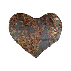 Sidewalk Leaves Standard 16  Premium Heart Shape Cushions