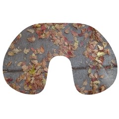 Sidewalk Leaves Travel Neck Pillow by SomethingForEveryone