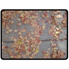 Sidewalk Leaves Double Sided Fleece Blanket (large) 