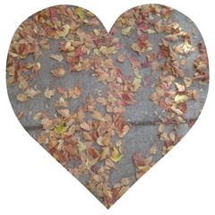 Sidewalk Leaves Wooden Puzzle Heart by SomethingForEveryone