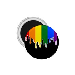 Gay Pride Flag Rainbow Drip On Black Blank Black For Designs 1 75  Magnets by VernenInk