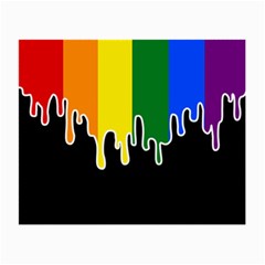 Gay Pride Flag Rainbow Drip On Black Blank Black For Designs Small Glasses Cloth by VernenInk