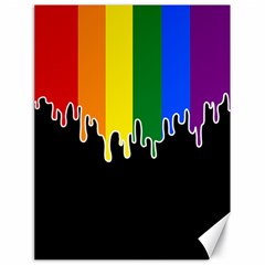 Gay Pride Flag Rainbow Drip On Black Blank Black For Designs Canvas 18  X 24  by VernenInk