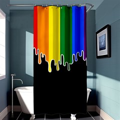 Gay Pride Flag Rainbow Drip On Black Blank Black For Designs Shower Curtain 36  X 72  (stall)  by VernenInk