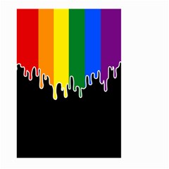 Gay Pride Flag Rainbow Drip On Black Blank Black For Designs Large Garden Flag (two Sides) by VernenInk