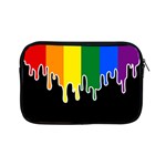 Gay Pride Flag Rainbow Drip On Black Blank Black For Designs Apple iPad Mini Zipper Cases Front