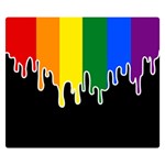 Gay Pride Flag Rainbow Drip On Black Blank Black For Designs Double Sided Flano Blanket (Small)  50 x40  Blanket Front