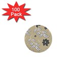 Folk flowers print Floral pattern Ethnic art 1  Mini Buttons (100 pack)  Front