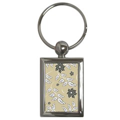 Folk Flowers Print Floral Pattern Ethnic Art Key Chain (rectangle) by Eskimos