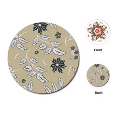 Folk Flowers Print Floral Pattern Ethnic Art Playing Cards Single Design (round) by Eskimos