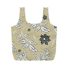 Folk Flowers Print Floral Pattern Ethnic Art Full Print Recycle Bag (m) by Eskimos