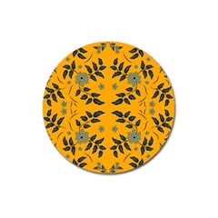 Floral Folk Damask Pattern Fantasy Flowers Floral Geometric Fantasy Magnet 3  (round) by Eskimos