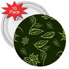 Folk flowers print Floral pattern Ethnic art 3  Buttons (10 pack) 