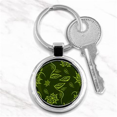 Folk flowers print Floral pattern Ethnic art Key Chain (Round)