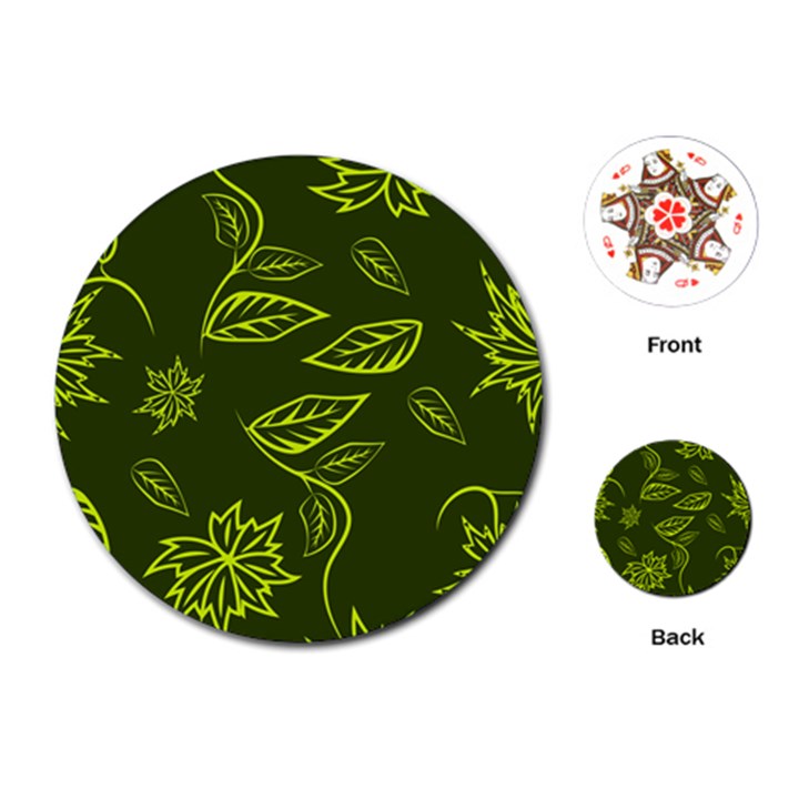 Folk flowers print Floral pattern Ethnic art Playing Cards Single Design (Round)