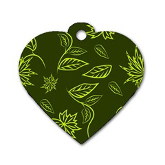 Folk flowers print Floral pattern Ethnic art Dog Tag Heart (One Side)