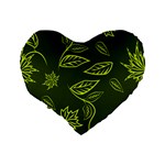 Folk flowers print Floral pattern Ethnic art Standard 16  Premium Flano Heart Shape Cushions Back