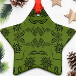 Floral folk damask pattern Fantasy flowers Floral geometric fantasy Star Ornament (Two Sides) Front