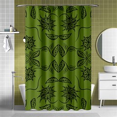 Floral Folk Damask Pattern Fantasy Flowers Floral Geometric Fantasy Shower Curtain 48  X 72  (small)  by Eskimos