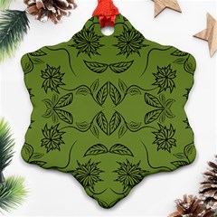 Floral Folk Damask Pattern Fantasy Flowers Floral Geometric Fantasy Ornament (snowflake) by Eskimos