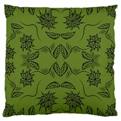 Floral Folk Damask Pattern Fantasy Flowers Floral Geometric Fantasy Large Cushion Case (one Side) by Eskimos