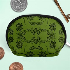 Floral Folk Damask Pattern Fantasy Flowers Floral Geometric Fantasy Accessory Pouch (medium) by Eskimos