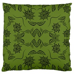 Floral Folk Damask Pattern Fantasy Flowers Floral Geometric Fantasy Large Flano Cushion Case (two Sides) by Eskimos