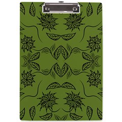 Floral Folk Damask Pattern Fantasy Flowers Floral Geometric Fantasy A4 Clipboard by Eskimos