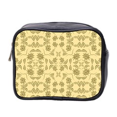 Floral Folk Damask Pattern Fantasy Flowers Floral Geometric Fantasy Mini Toiletries Bag (two Sides) by Eskimos